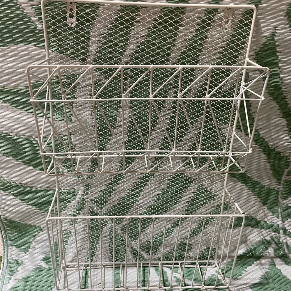 White metal paperwork shelf holder
